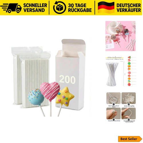 200 weiße papierstiele - papierstiele, cm